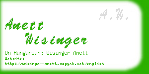 anett wisinger business card